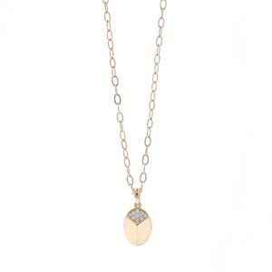 Michael M Carve Diamond Pendant Necklace 18" - Yellow Gold 14k Round Brilliant